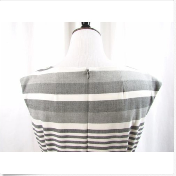 Calvin Klein Gray Striped Sheath Belted Dress - Picture 7 of 8